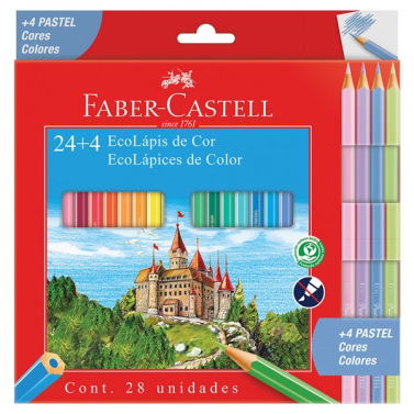 Estojo Lápis de Cor c/24 Cores 120124+4P Faber